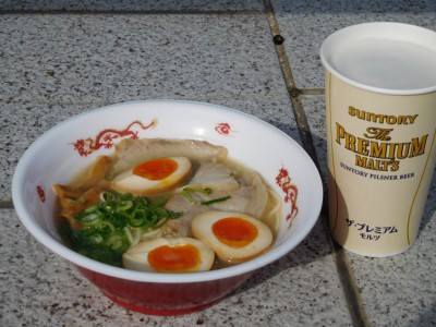 中村商店・青森シャモロックラーメン＋ビール