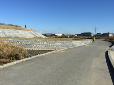 河川敷のサイクリング道