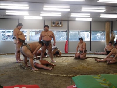 ちびっ子力士の柔軟運動