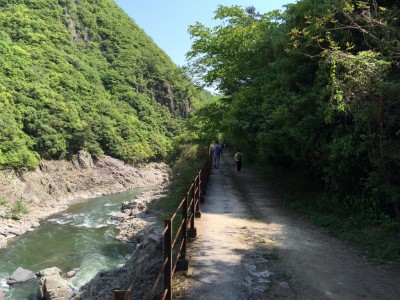 廃路線ハイキングコースと渓谷