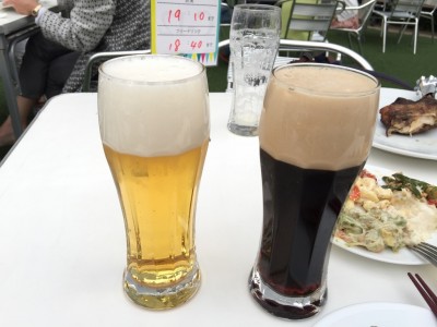 生ビールと黒生ビール