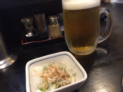 ビールと付き出し