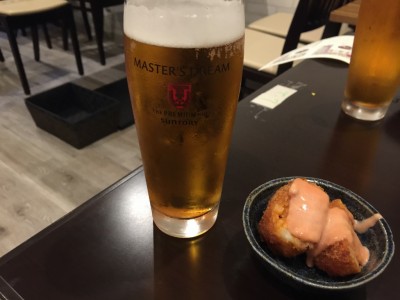 ビールと付き出し