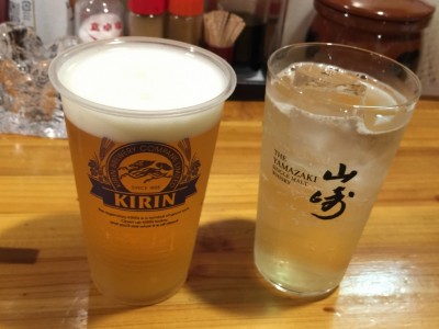 生ビールとジャックダニエル・ハニー