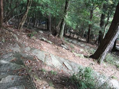 渓流歩道へはかなり下り