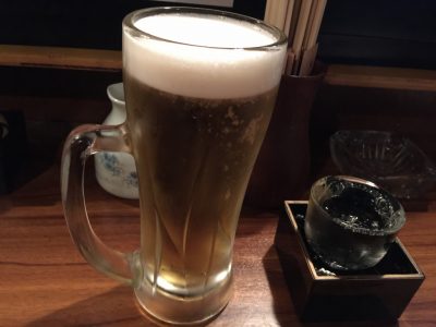 生ビールと日本酒・ひやしぼり