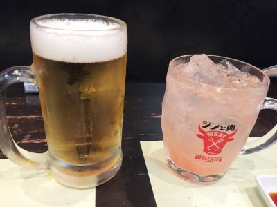 生ビールとジントニ・グレープフルーツ