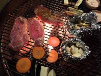 「ニンニクのホイル焼き」「きのこのホイル焼き」