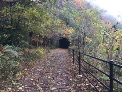 森の中の廃線トンネル