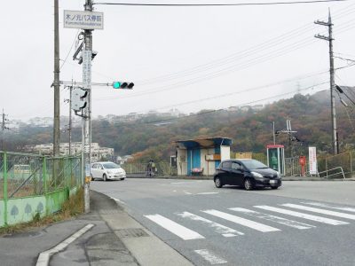 木ノ元バス停の横断歩道