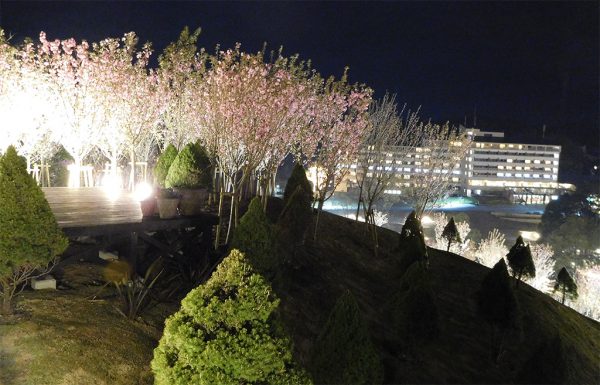 炎の広場から見たホテル