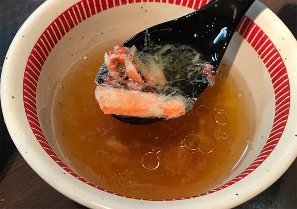 すっごいズワイ蟹の冷しつけ麺 蟹入りスープ