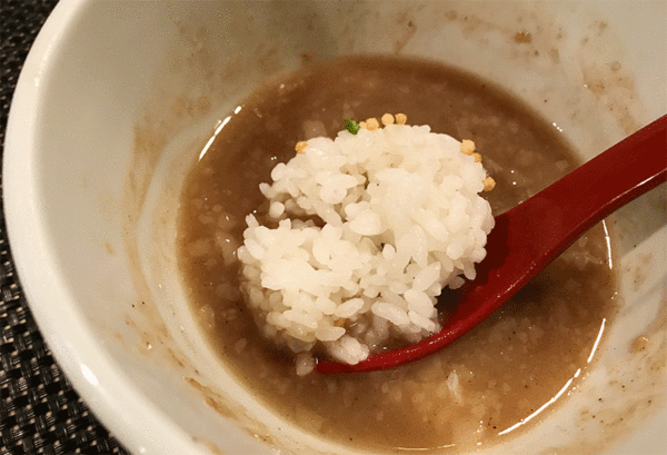 セアブラノ神 濃厚魚介つけ麺 〆 スープ割 雑炊