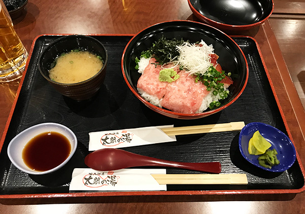 フードコート 漬け鮪とネギトロの合い盛り丼 有馬温泉 太閤の湯