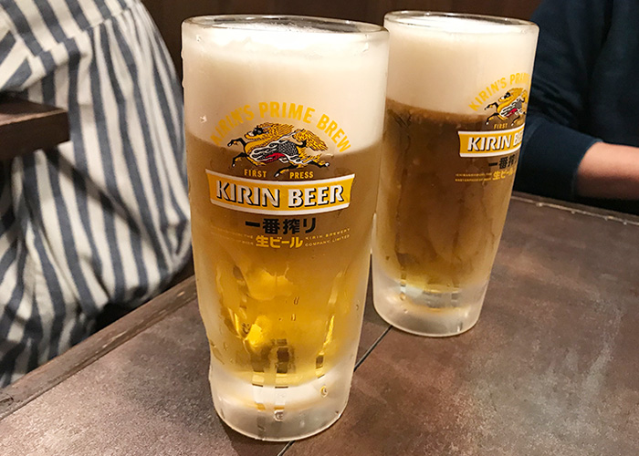 うおとり笑店 生ビール 中ジョッキ 宝塚バル 2019 逆瀬川 小林 仁川